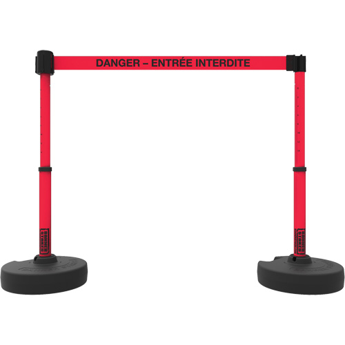 Plus Barrier Post Set, Plastic, 42" H, Red Tape, 15' Tape Length We Share Industrial Supply