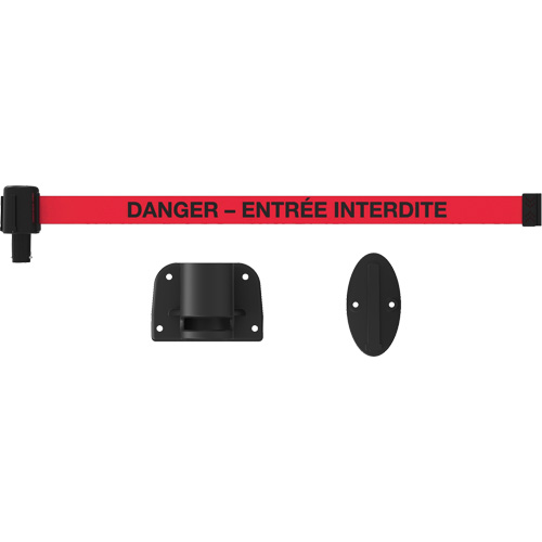 Plus Wall Mount Barrier System, Plastic, Screw Mount, 15', Red Tape We Share Industrial Supply