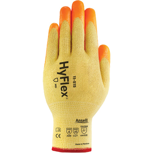 Gants haute visibilit&eacute; r&eacute;sistants aux coupures HyFlex, Taille 6, Calibre 13, Rev&ecirc;tement Mousse de nitrile, Enveloppe en Acier inoxydable/Kevlar/Spandex, ASTM ANSI niveau A5/EN 388 niveau E We Share Industrial Supply