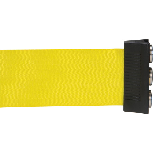 Cassette de ruban magn&eacute;tique pour barri&egrave;re de contr&ocirc;le des foules personnalis&eacute;e, 12', Ruban Jaune We Share Industrial Supply