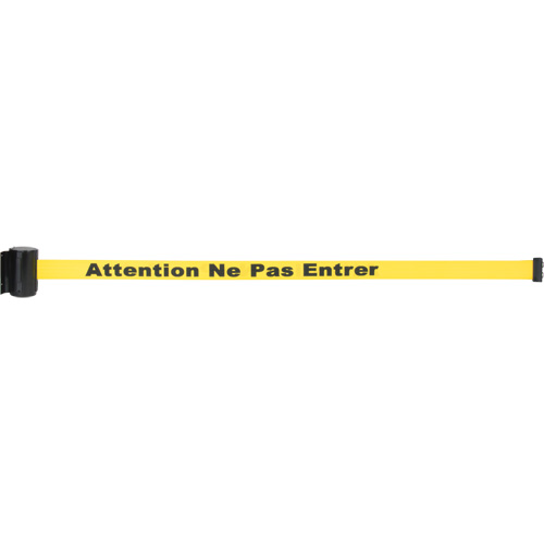Cassette de ruban magn&eacute;tique pour barri&egrave;re de contr&ocirc;le des foules personnalis&eacute;e, Attention ne pas entrer, 7', Ruban Jaune We Share Industrial Supply