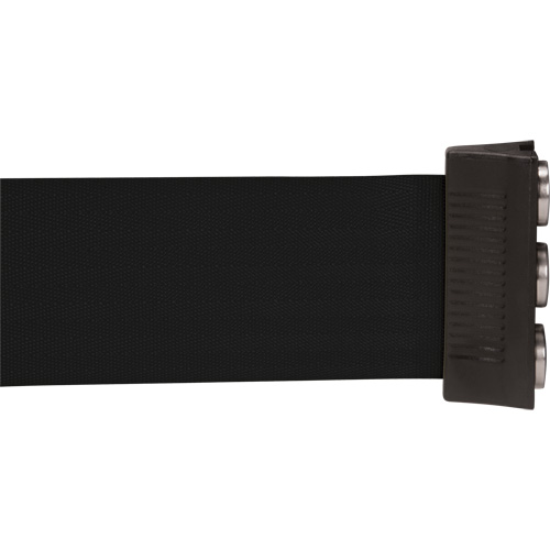 Barri&egrave;re &agrave; fixation murale avec ruban magn&eacute;tique, Acier, Fixation par vis, 12', Ruban Noir We Share Industrial Supply