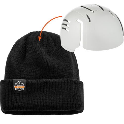 Tuque en tricot c&ocirc;tel&eacute; avec fermeture &agrave; glissi&egrave;re et casque antichoc &agrave; ins&eacute;rer N-Ferno, Taille unique, Noir We Share Industrial Supply