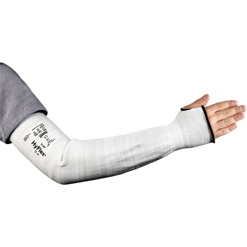 HyFlex&reg; 11-211 Series Wide Cut Resistant Sleeve, Intercept, 18", ASTM ANSI Level A2/EN 388 Level 2, Grey We Share Industrial Supply