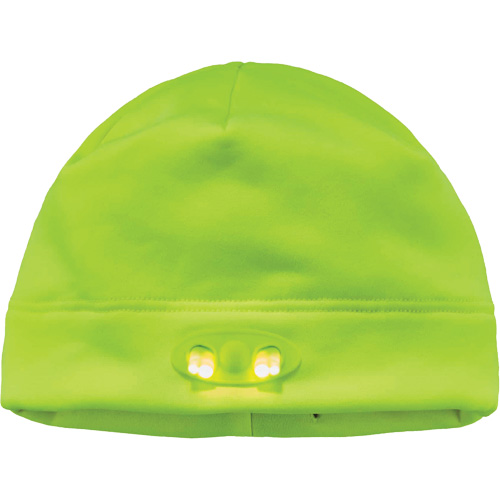 Bonnet N-Ferno &agrave; lumi&egrave;res DEL, Taille unique, Vert lime haute visibilit&eacute; We Share Industrial Supply