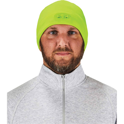 Bonnet N-Ferno &agrave; lumi&egrave;res DEL, Taille unique, Vert lime haute visibilit&eacute; We Share Industrial Supply