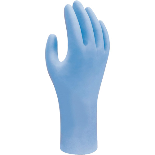 Gants jetables biod&eacute;gradable, T-petit, Nitrile, 2,5 mils, Sans poudre, Bleu We Share Industrial Supply