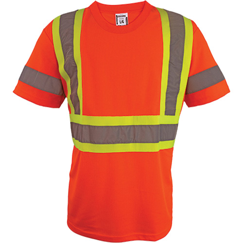 Chemise de s&eacute;curit&eacute; &agrave; manches courtes, Polyester, 2T-Grand, Orange haute visibilit&eacute; We Share Industrial Supply