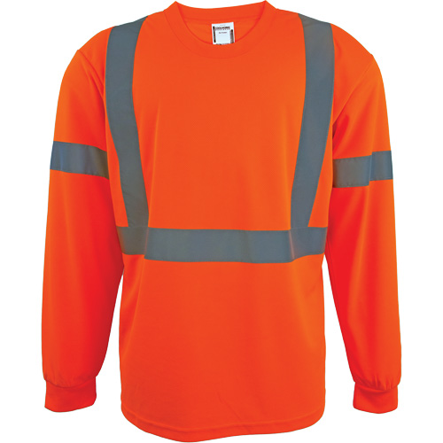 Long Sleeve Safety Shirt, Polyester, 2X-Large, High Visibility Orange We Share Industrial Supply