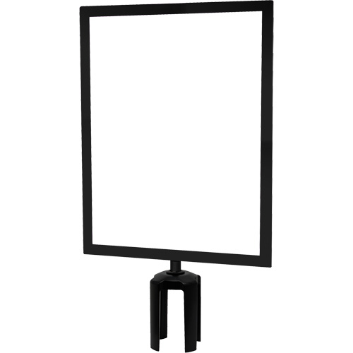 Heavy-Duty Horizontal Sign Holder with Tensabarrier&reg; Post Adapter, Black We Share Industrial Supply