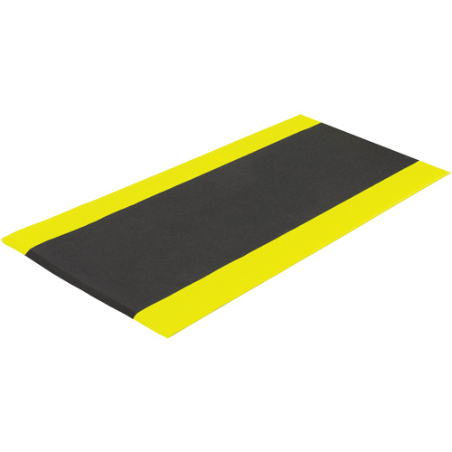 Tapis antifatigue Airsoft, Rugueux, 3' x 5' x 3/8", Noir/Jaune, &eacute;ponge en PVC We Share Industrial Supply