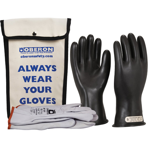 Class 0 Rubber Electrical Glove Kit, 10, 11" L, 20 cal/cm², NFPA 70E We Share Industrial Supply