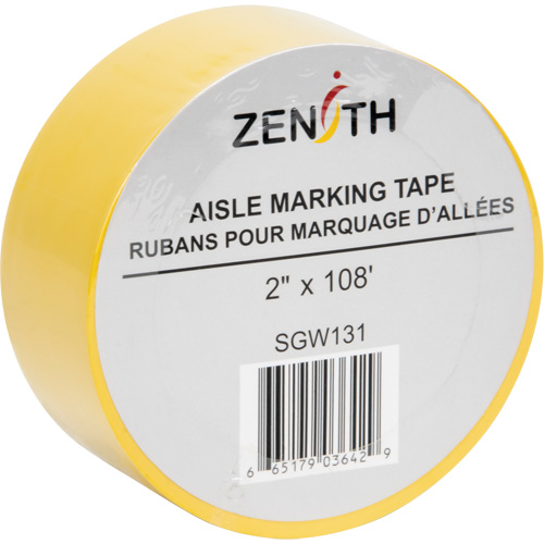 Ruban pour marquage d'all&eacute;es, 2" x 108', PVC, Jaune We Share Industrial Supply