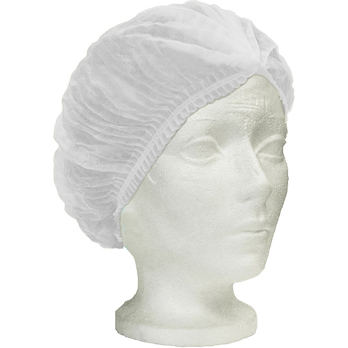 Ronco Care Pleated Bouffant Cap, Polypropylene, 24", White We Share Industrial Supply
