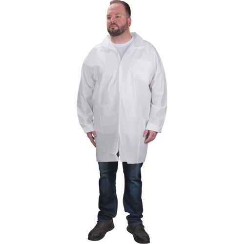 Protective Lab Coat, Microporous, White, 2X-Large We Share Industrial Supply