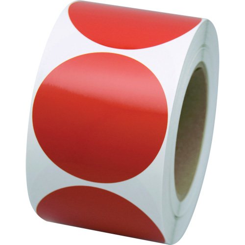 Formes de marquage, Cercle, 3" lo x 3" la, Rouge, Vinyle We Share Industrial Supply
