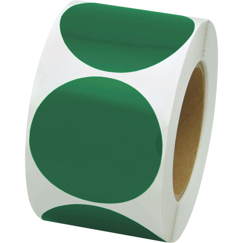 Coloured Marking Dots, Circle, 3" L x 3" W, Green, Vinyl We Share Industrial Supply