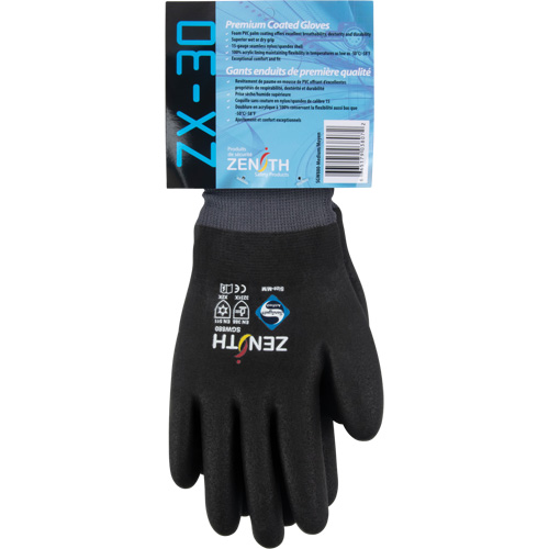 ZX-30° Premium Coated Gloves, Medium, Foam PVC Coating, 15 Gauge, Nylon Shell We Share Industrial Supply