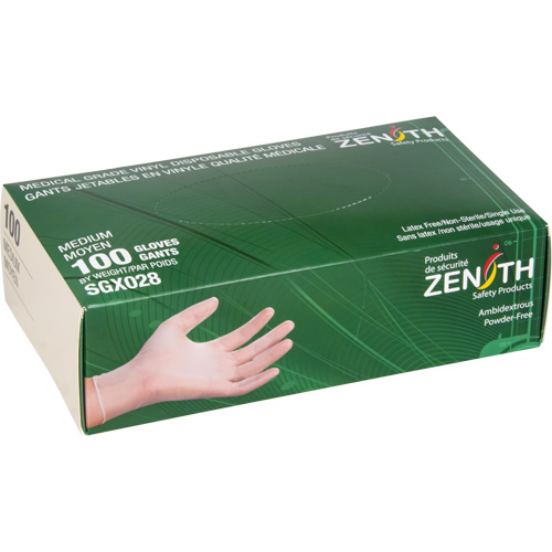 Gants jetables, Moyen, Vinyle, 4,5 mils, Sans poudre, Transparent, Classe 2 We Share Industrial Supply