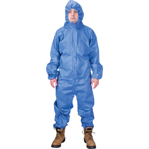 Hooded Coveralls, Medium, Blue, SMS We Share Industrial Supply