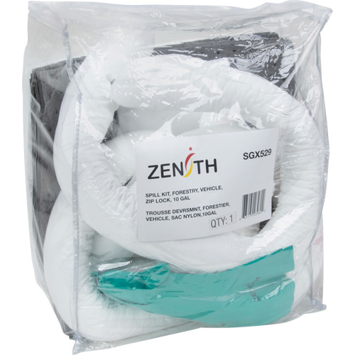 Trousse d'&eacute;quipement de lutte contre les d&eacute;versements, Huile seulement/Universel, Sac, Absorbance de 10 gal. US We Share Industrial Supply