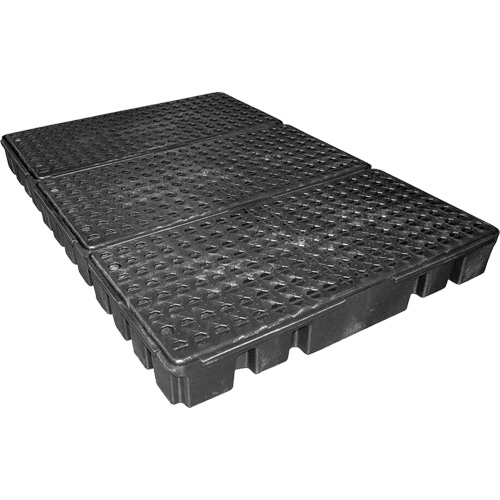 Palette de confinement des d&eacute;versements &agrave; profil bas Black Diamond, Capacit&eacute; de d&eacute;versement 76.5 gal. US, 72" x 49" x 6,5" We Share Industrial Supply