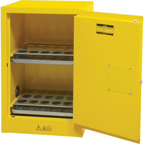 Armoire de rangement pour a&eacute;rosols inflammables, 12 gal., 1 Porte(s), 23" La x 35" h x 18" p We Share Industrial Supply