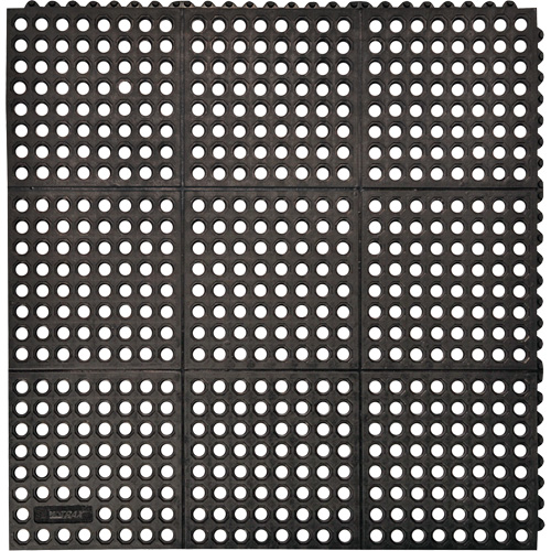 Tapis antifatigue &agrave; imbrication Cushion-Ease 550, &agrave; fentes, 3' x 3' x 3/4", Noir, Caoutchouc We Share Industrial Supply