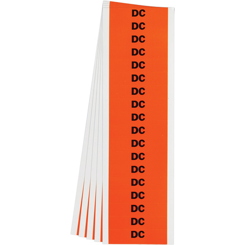 "DC" Conduit & Voltage Labels, 1/2" x 2-1/4", Cloth/Vinyl, English We Share Industrial Supply