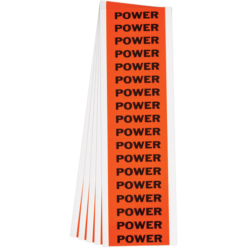 &eacute;tiquette de tension pour conduit  Power , 1/2" x 2-1/4", &eacute;toffe/Vinyle, Anglais We Share Industrial Supply