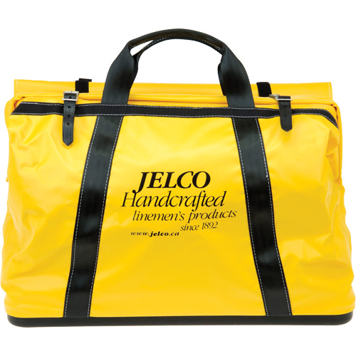 Vinyl Coated Drag Bag, Nylon, Black/Yellow We Share Industrial Supply