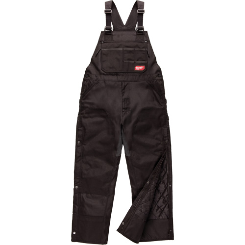 GridIron Short Length Zip-To-Thigh Bib Overall, Men's, 2X-Large, Black We Share Industrial Supply