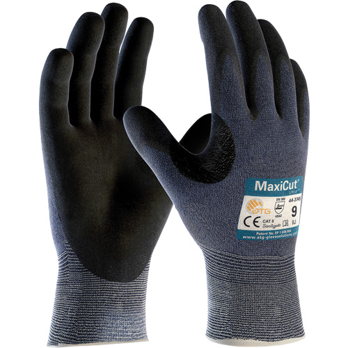 Gants r&eacute;sistants aux coupures compatibles avec les &eacute;crans tactiles ATG MaxiCut Ultra, Taille T-petit, Calibre 15, Rev&ecirc;tement Nitrile, Enveloppe en Fil technique, ASTM ANSI niveau A3/EN 388 niveau 5/EN 388 niveau C We Share Industrial Supply