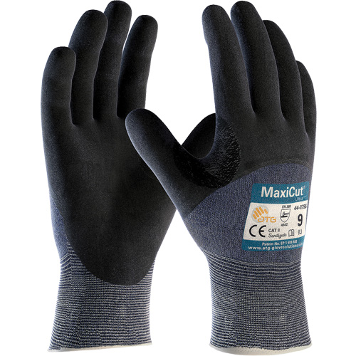 Gants r&eacute;sistants aux coupures en tricot sans couture ATG MaxiCut Ultra, Taille Grand, Calibre 15, Rev&ecirc;tement Nitrile, Enveloppe en Fil technique, ASTM ANSI niveau A3/EN 388 niveau 5/EN 388 niveau C We Share Industrial Supply