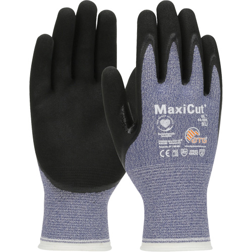 Gants r&eacute;sistants aux coupures dans un milieu de travail huileux ATG MaxiCut, Taille Grand, Calibre 15, Rev&ecirc;tement Nitrile, Enveloppe en Fil technique, ASTM ANSI niveau A3/EN 388 niveau 4/EN 388 niveau C We Share Industrial Supply