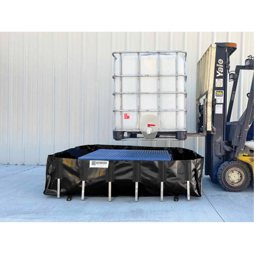 Berme de confinement des d&eacute;versements Ultra-IBC Berm, Capacit&eacute; 400 gal. US, 6' la x 6' lo x 18" h, Support en L We Share Industrial Supply