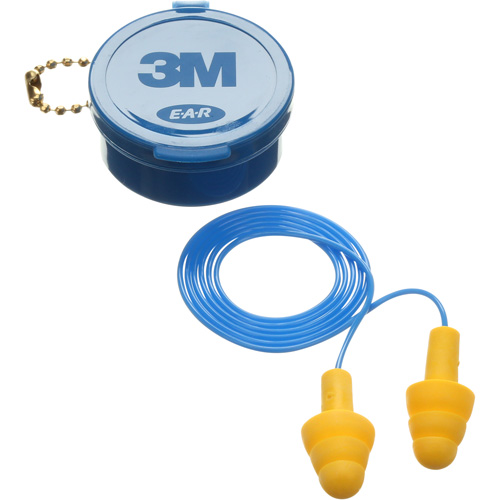 E-A-R Ultrafit Premolded Earplugs, Corded, Pair - Plastic Case, 25 dB NRR, One-Size We Share Industrial Supply