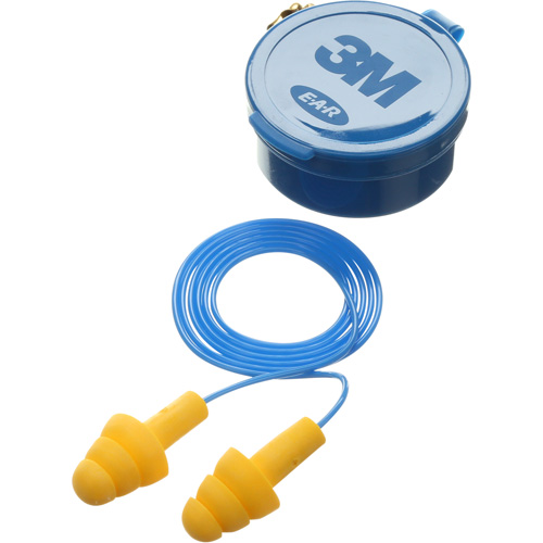 E-A-R Ultrafit Premolded Earplugs, Corded, Pair - Plastic Case, 25 dB NRR, One-Size We Share Industrial Supply