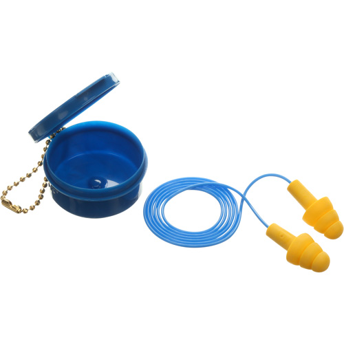 E-A-R Ultrafit Premolded Earplugs, Corded, Pair - Plastic Case, 25 dB NRR, One-Size We Share Industrial Supply