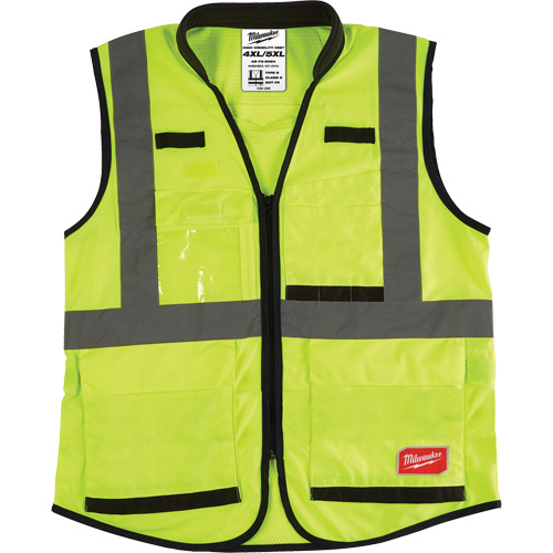 Performance Safety Vest, High Visibility Lime-Yellow, Large/X-Large We Share Industrial Supply