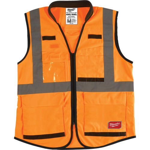 Performance Safety Vest, High Visibility Orange, 4X-Large/5X-Large We Share Industrial Supply