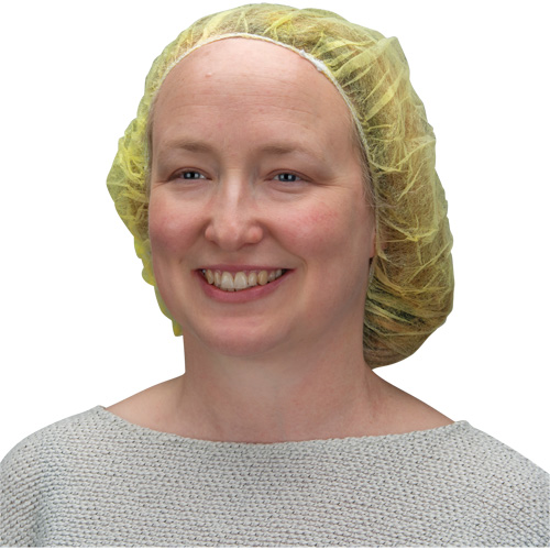 Bonnets bouffants, Polypropyl&egrave;ne, 24", Jaune We Share Industrial Supply