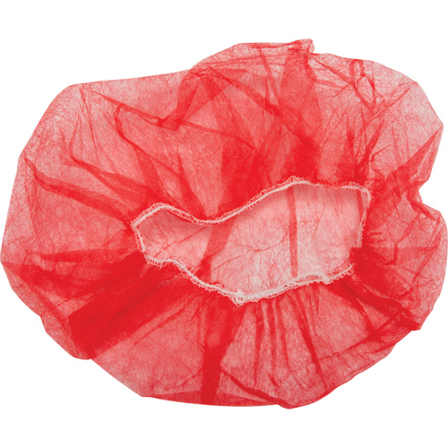 Bouffant Caps, Polypropylene, 21", Red We Share Industrial Supply
