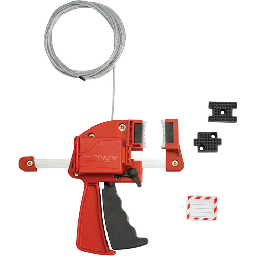 Verrou de c&acirc;ble &agrave; pince rouge, Longueur de 8' We Share Industrial Supply