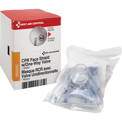 SmartCompliance&reg; Refill CPR Faceshield with One-Way Valve, Single Use Faceshield, Class 2 We Share Industrial Supply