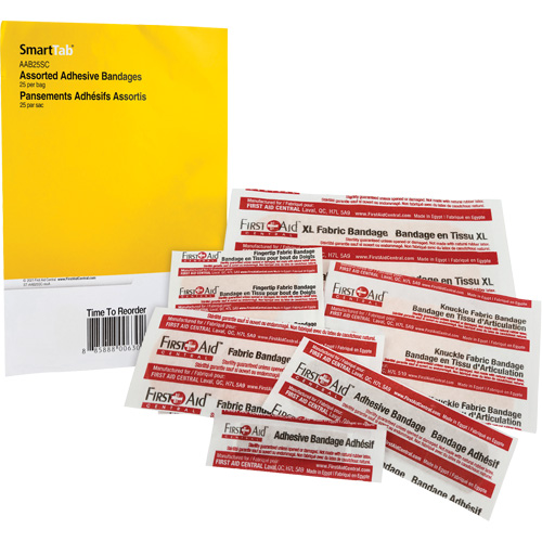 SmartCompliance&reg; Refill Adhesive Bandages, Assorted, Fabric/Plastic, Non-Sterile We Share Industrial Supply