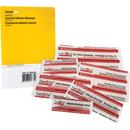 SmartCompliance&reg; Refill Adhesive Bandages, Assorted, Fabric/Plastic, Non-Sterile We Share Industrial Supply