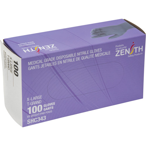 Gants jetables de calibre m&eacute;dical, T-Grand, Nitrile, 6 mils, Sans poudre, Noir, Classe 2 We Share Industrial Supply