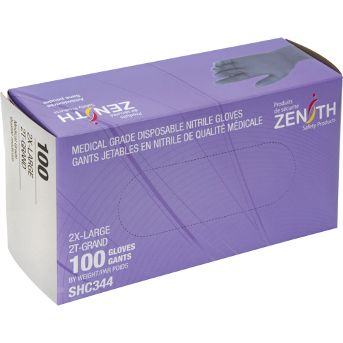 Gants jetables de calibre m&eacute;dical, 2T-Grand, Nitrile, 6 mils, Sans poudre, Noir, Classe 2 We Share Industrial Supply
