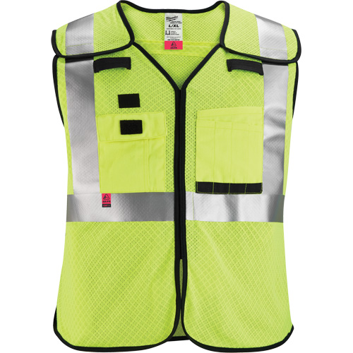 Gilet de s&eacute;curit&eacute; &agrave; maille d&eacute;tachable, Noir/Jaune lime haute visibilit&eacute;, Moyen/Petit We Share Industrial Supply